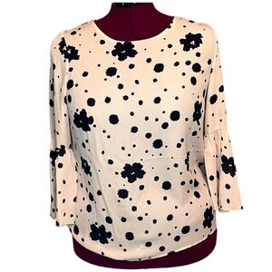 Counterparts Blush Pink Floral Bell Sleeve Blouse